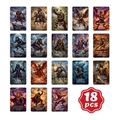 Premium 18-piece set of animal warrior fantasy art cards with inspirational quotes - Animal Warrior Style A(RXHA0031)