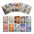 Set de 18 tarjetas de paisajes naturales tipo Monet con citas positivas - Estilo de Paisaje Impresionista (RXHA0035)