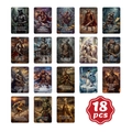 Set of 18 fantasy animal warrior art cards with inspirational quotes - Animal Warrior Style B(RXHA0032)