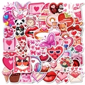 Variety of pink heart and cartoon Valentine's stickers for romantic gift decoration - Pink Sweet Cartoon Style (T01042339)