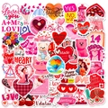 Waterproof Valentine's Day sticker set featuring pink hearts and romantic bears designs - Multi-Image Romantic Elements (T01041517)