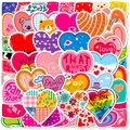Waterproof heart stickers set with assorted colorful patterns and love quotes for valentines - Colorful Heart Graffiti Style (T01041183)