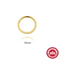 Professional 10mm S925 sterling silver gold plated twisted rope hoop piercing jewelry - Twisted Texture / 10mm