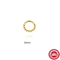 Professional gold-plated 925 sterling silver 6mm beaded hoop ring for nose or ear piercings - Round Bead Charm / 6mm