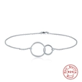 Detailansicht eines S925 Sterling Silber Armbands mit ineinandergreifenden Ringen - 925er Silber / Silber