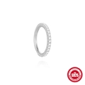Minimalist S925 sterling silver hoop earrings with brilliant round cubic zirconia inlay - White Gold / 10mm