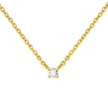Detail der S925 Sterlingsilber Halskette mit Goldfinish und glänzendem Zirkonia Anhänger - XS / 18K-Gold