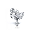Orecchino a perno in argento S925 con cristalli marquise e pietre scintillanti - Combinazione Marquise (#18) / Pezzo Singolo / Oro bianco