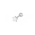 Orecchino a perno stella in argento S925 con chiusura a sfera a vite stile minimal - Stella Lucida (#27) / Pezzo Singolo / Oro bianco