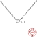 Minimalistische S925 Sterlingsilber Halskette mit einem funkelnden Zirkonia Stein - M / Platin