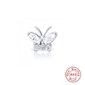 Orecchino a perno farfalla in argento S925 con zirconi a taglio marquise e rotondi - Farfalla Con Diamanti (#41) / Pezzo Singolo / Oro bianco