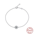 0,5ct Halo Moissanit Armband aus S925 Sterlingsilber mit eleganter Gliederkette - 925er Silber / Platin-Silber (mit Zertifikat)