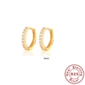 925 sterling silver hoop earrings with turquoise stones and 18k gold plating, 9mm size - 925 Silver / 9mm / Gold White Zirconia