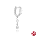 S925 sterling silver drop earrings featuring marquise and teardrop cubic zirconia gems - White Gold