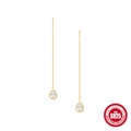 Orecchini pendenti in argento S925 con pietre a goccia color rosa champagne - Argento 925 / Oro-Zircone Bianco