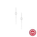 Orecchini pendenti in argento S925 con zirconi a forma di pera e catenine sottili - Argento 925 / Argento-Zircone Bianco