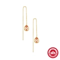 Orecchini pendenti S925 in argento sterling con gemme a goccia rosa champagne oro - Argento 925 / Oro-Pietra Champagne