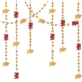 Bannière suspendue de remise de diplôme 2026 avec toques dorées et étoiles rouges - Rouge Or (2026 Chapeau de Bachelier)