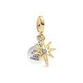 Star charm pendant with Good Things Are Coming engraving in gold and silver finish - Star And Inspirational Quote Tag Style