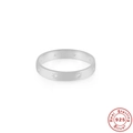 Minimalist S925 sterling silver ring featuring star pattern engraving in bright finish - US 7 / Star Burst Pattern Style / White Gold