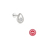 S925 sterling zilveren oorsteker met zirkonia sterzetting in een druppelvorm - #3 Witgoud-Enkel