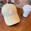 Beige cotton baseball cap with white towel-embroidered R letter on a wooden table - 60-65cm Adjustable / Beige Khaki