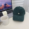 Casquette de baseball en coton vert foncé avec broderie ours polaire sur bureau - 56-60cm (Ajustable) / Vert Militaire