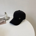 Waterproof black ponytail baseball cap with a KT metal logo on the side for women - 56-60cm (Adjustable) / Black