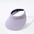 Light purple summer sun visor with wide brim and elegant gold metal accent plate - 55-60cm (Adjustable) / Purple