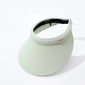 Breathable open top sun hat in light mint green fabric with golden metal plate detail - 55-60cm (Adjustable) / Fruit Green
