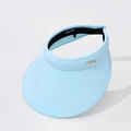 Hellblauer Sonnenhut oben offen aus Eisseide mit goldenem Logo für Outdoor-Aktivitäten - 55-60cm (Einstellbar) / Blau