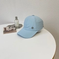 Light blue summer baseball cap with ponytail hole and adjustable metal buckle - 56-60cm (Adjustable) / Blue