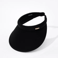 Damen Sonnenhut aus Eisseide in Schwarz mit breiter Krempe und Metallverzierung - 55-60cm (Einstellbar) / Schwarz