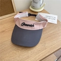 Visera para el sol rosa y gris con bordado Greenrich y correa ajustable detrás - Rosa+Gris