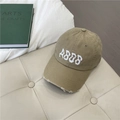 Cappellino da baseball kaki in cotone con ricamo pixel A8B8 e visiera effetto strappato - 55-59cm (Regolabile) / Cachi