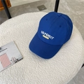 Gorra de béisbol de algodón azul real con bordado GO FOR IT blanco en asiento blanco - 56-59cm (Ajustable) / Azul Zafiro