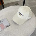 Gorra de béisbol clásica de algodón crema con bordado azul marino Go For It - 56-59cm (Ajustable) / Beige