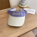 Visera de sol bicolor morado y blanco con bordado Greenich y correa trasera ajustable - Blanco + Morado
