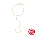 Elegante pulsera de anillo de plata de ley S925 dorada con diseño de cadena minimalista - Plata 925 / Dorado