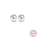 S925 Sterlingsilber Kugel-Ohrstecker mit Innengewinde für Körper-Piercing-Schmuck - Weißgold