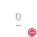 Elegante 6mm S925 Sterlingsilber Creolen mit funkelnden mikrobesetzten Moissanit-Steinen - 6mm