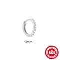 9mm S925 Sterling Silber Creolen mit mikroversetzten funkelnden Moissanit Steinen - 9mm