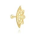Detaillierte Makroansicht des S925-Stempels auf dem goldenen hohlen Lotusblumen-Ohrstecker - Einzelstück-Hohler Lotus / 1 Stück (1.2*8mm) / Gold