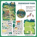DIY Friendly Park 2.5D PET-stickerset met scènewaardige kaarten en illustraties - Vriendelijk park