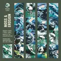 Artistic washi tape 80mm wide with dark green abstract marble patterns and matte finish - Green Moss