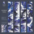 Indigo Rising washi tape with blue abstract marble texture for diary decoration - Indigo Tide