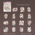 Vintage collage PET stickers for scrapbooking featuring floral and script motifs - Silk Pink Dream