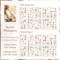 Vintage PET en Washi stickers set met meisjes voor DIY journaling en knutselprojecten. - Geheime Tijd / Verpakking van 20