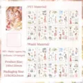 Vintage aquarel bloemen en meisjes stickers set van PET en washi papier materiaal - Bloemen Liefdesbrief / Verpakking van 20