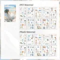 Retro vintage PET en Washi sticker set voor DIY scrapbooking, 20 vellen. - Getijden Fluisteringen / Verpakking van 20